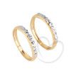 Anel Par de Aparador Diamantado Falsa Pedra Ouro 18k