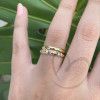 Anel Aparador Quadriculado Tricolor Ouro 18k