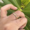 Anel Aparador Quadriculado Tricolor Ouro 18k