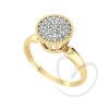 Anel Chuveiro Redondo com Pedras de Zircônia Ouro 18k
