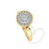 Anel Chuveiro Redondo com Pedras de Zircônia Ouro 18k