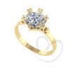 Anel Solitário de Zircônia 8mm Ouro 18k