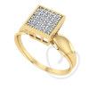 Anel Chuveiro Quadrado com Zircônias Ouro 18k