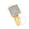 Anel Chuveiro Quadrado com Zircônias Ouro 18k