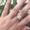 Anel Chuveiro Quadrado com Zircônias Ouro 18k