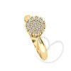 Anel Chuveiro Redondo com Zircônia Ouro 18k