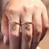 Anel Menina Falsa Pedra com Pingente Ouro 18k