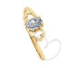 Anel Corações e Pedra de Zircônia Oval Ouro 18k