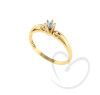 Anel Solitário com Diamante Natural Aro Trabalhado Ouro 18k