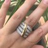 Anel Pavê Quatro Aros com Zircônias Cravejadas Ouro 18k
