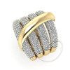 Anel Pavê Quatro Aros com Zircônias Cravejadas Ouro 18k