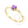 Anel Solitário com Pedra Natural 4.5mm Ouro 18k