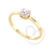 Anel Solitário com Pedra Natural 4.5mm Ouro 18k