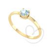 Anel Solitário com Pedra Natural 4.5mm Ouro 18k