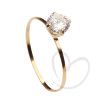 Anel Solitário com Zircônia 5mm Aro Fino Ouro 18k