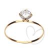 Anel Solitário com Zircônia 5mm Aro Fino Ouro 18k