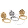 Anel Com Pingente de Coração com Diamantes Ouro 18k