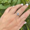 Anel Oval Formatura Aro com Pedras Pedagogia Ouro 18k