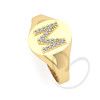 Anel Chancela Oval e Letra C Ouro 18k