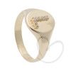 Anel Chancela Oval Letra E Ouro 18k