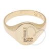 Anel Chancela Oval Letra S Ouro 18k