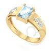 Anel Formatura Retangular 5x7mm Biologia Ouro 18k