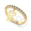 Anel Pingente Menina com Aro Cravejado Ouro 18k