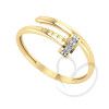 Anel Prego Cravejado Fininho Ouro 18k