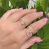 Anel Prego Cravejado Fininho Ouro 18k