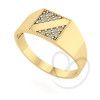 Anel Chancela Faixa Quadrado P Ouro 18k