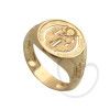 Anel São Bento Escudo Lateral Grande Ouro 18k