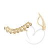 Brinco Ear Cuff Quadrado Diamantado Ouro 18k