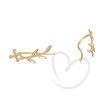 Brinco Ear Cuff Raminho Diamantado Ouro 18k