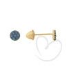 Brinco Baby Redondo Azul Ouro 18k