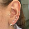 Brinco Argola com Zircônia de Coração Grande Ouro 18k