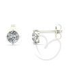 Brinco Solitário com Pedra de Zircônia 5mm Ouro Branco 18k