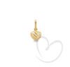 Pingente Coração Pequeno Fosco com Detalhes Diamantado Ouro 18k