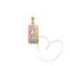 Pingente Escrava 6mm Tricolor Reta Diamantada Ouro 18k