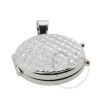 Pingente Relicário Redondo Diamantado Ouro Branco 18k