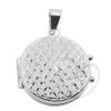 Pingente Relicário Redondo Diamantado Ouro Branco 18k
