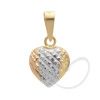 Pingente Coração Tricolor Diamantado Ouro 18k