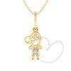 Pingente Menino de Boné e Roupa Branca Ouro 18k