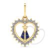 Pingente Nossa Senhora Aparecida no Coração Ouro 18k