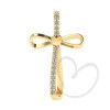 Pingente Cruz de Gota com Zircônia Ouro 18k