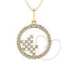 Pingente Redondo com Pedras de Zircônias Cravejadas Ouro 18k