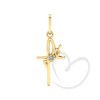 Pingente Fé com Zircônia Ouro 18k