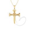 Pingente Cruz Prego Oco Ouro 18k
