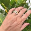 Anel Meia Aliança 6 Diamantes 11 pontos Ouro 18k