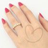 Anel Meia Aliança 6 Diamantes 11 pontos Ouro 18k