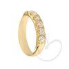 Anel Meia Aliança 6 Diamantes 11 pontos Ouro 18k
